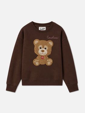 Brown Briony terry sweatshirt with Trudi embroidery | Special edition