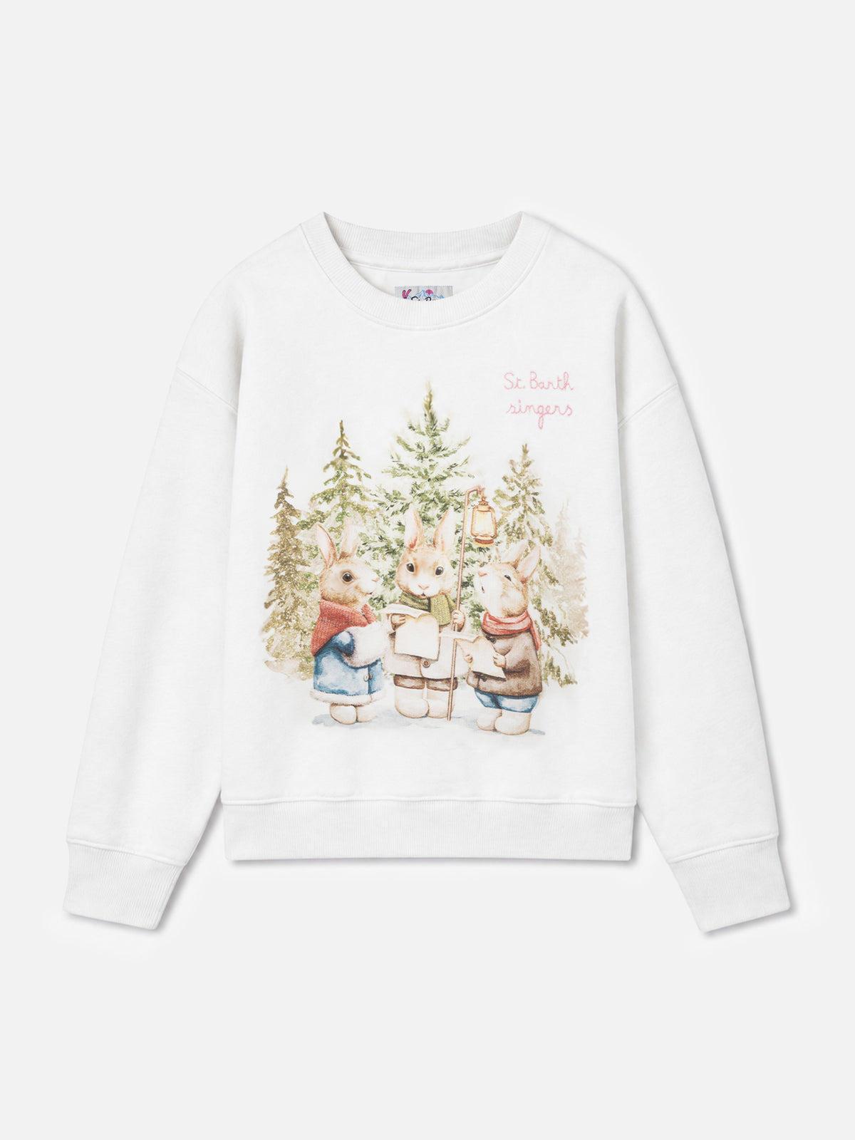 Sweat-shirt ras du cou pour fille Briony avec imprimé lapin et broderie 
