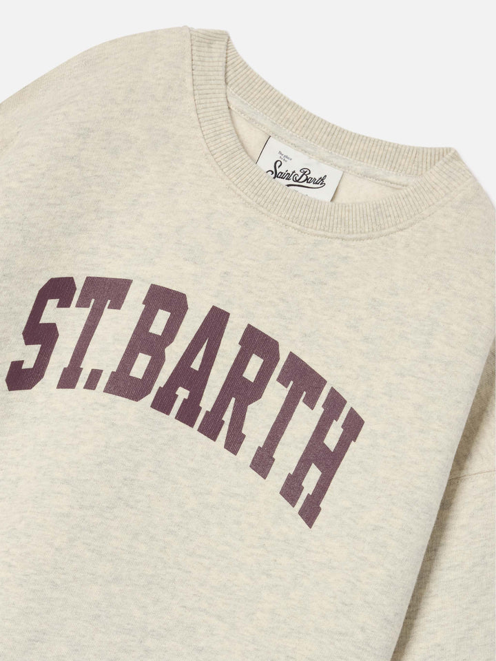 Sweat-shirt en mélange de coton gris avec imprimé St. Barth Briony 