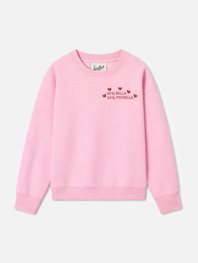 Pink Briony sweatshirt with Bella e Monella embroidery