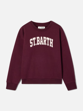 Sudadera de mezcla de algodón Burgundy Briony con estampado St. Barth 