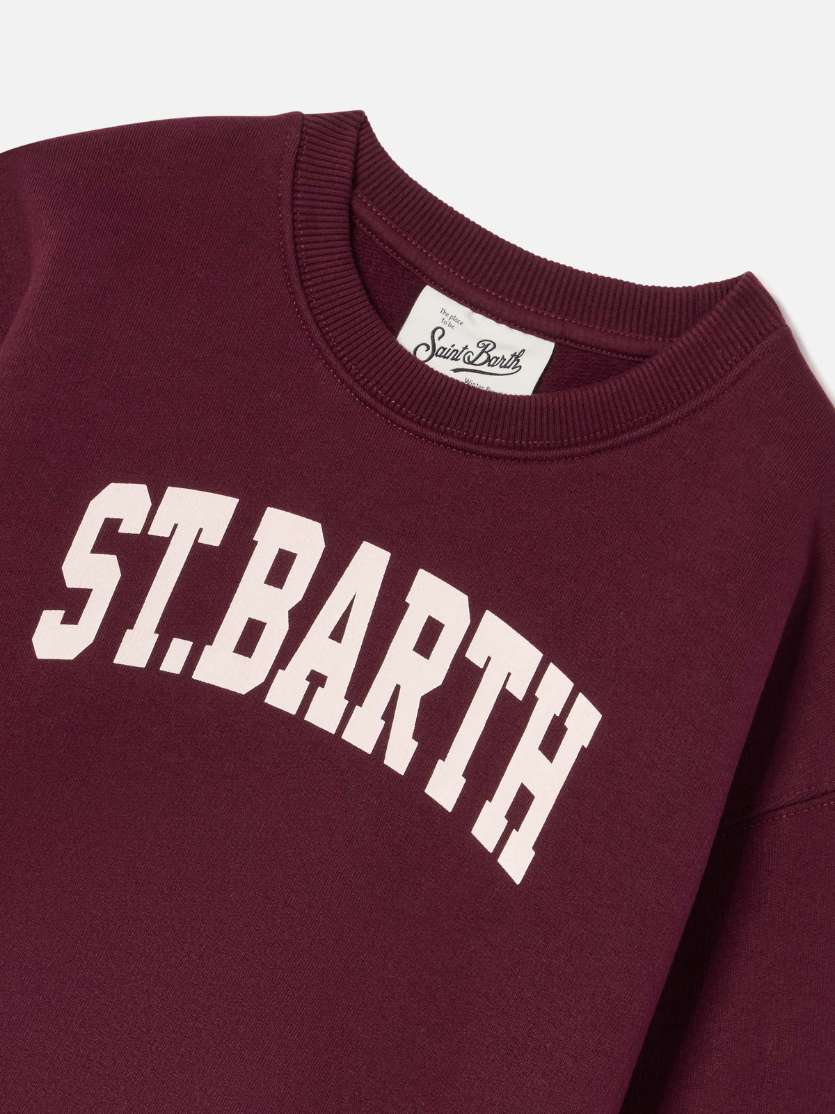 Sudadera de mezcla de algodón Burgundy Briony con estampado St. Barth 