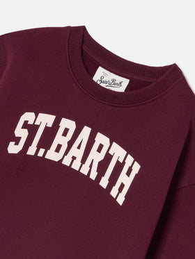 Sudadera de mezcla de algodón Burgundy Briony con estampado St. Barth 