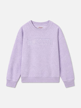 Sudadera de rizo lila para niña Briony con logotipo Saint Barth 