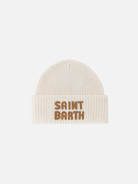 Berretto Berry panna con patch logo