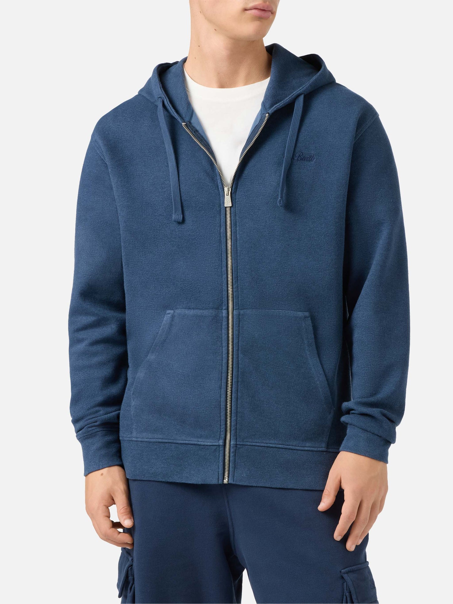 Blue cotton zipped hoodie Barrett