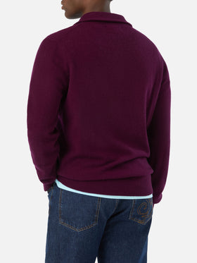 Pull en cachemire demi-zip Burgundy Buck 