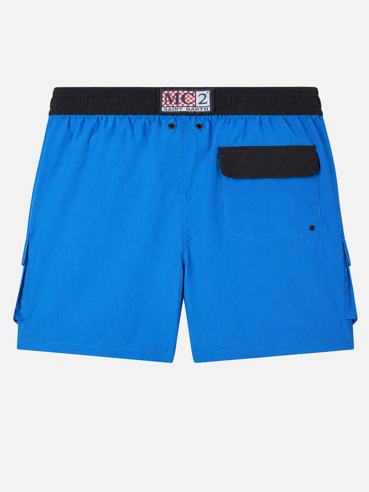 Costume da bagno Buddy bluette con tasche