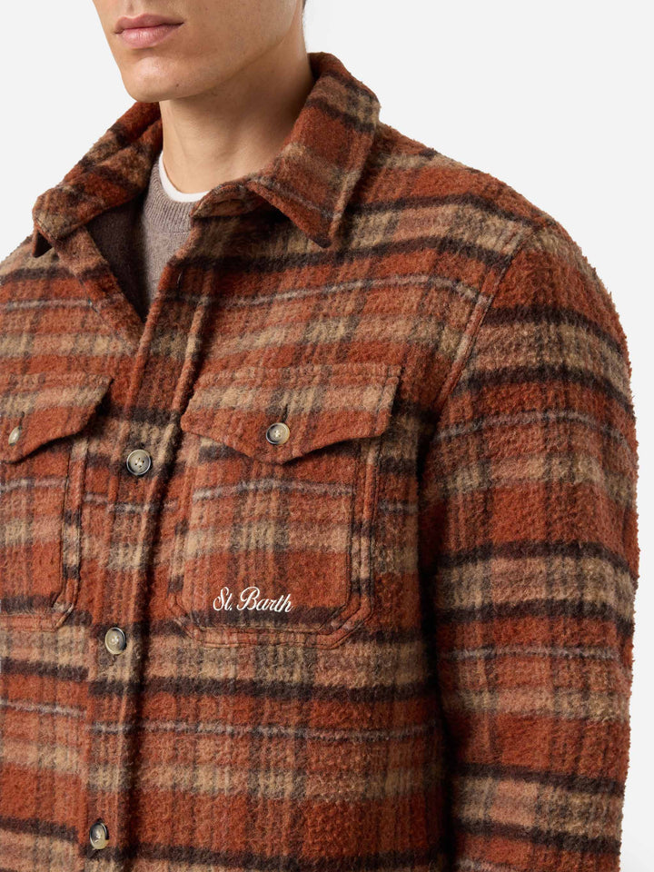 Camicia Burton in casentino marrone con tasche