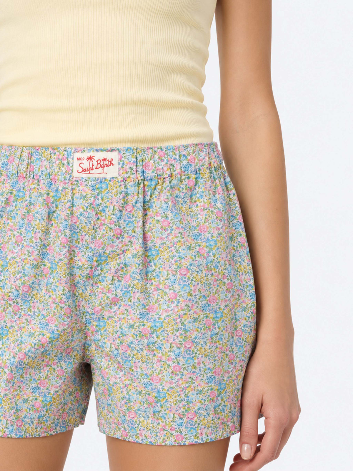 Shorts boxy de algodón con estampado floral | Special Edition 