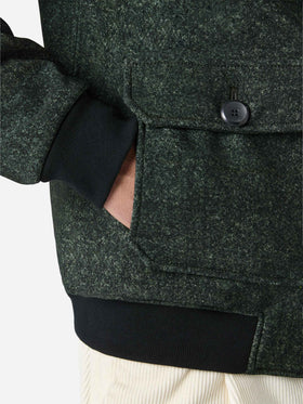 Thermo jacket Byron with melange grey wooly print