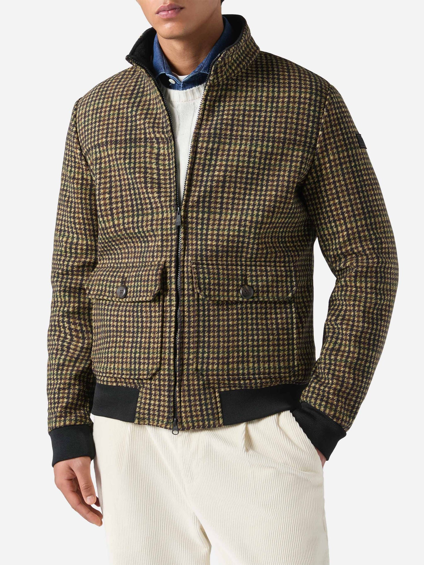 Thermo jacket Byron with pied de poule print