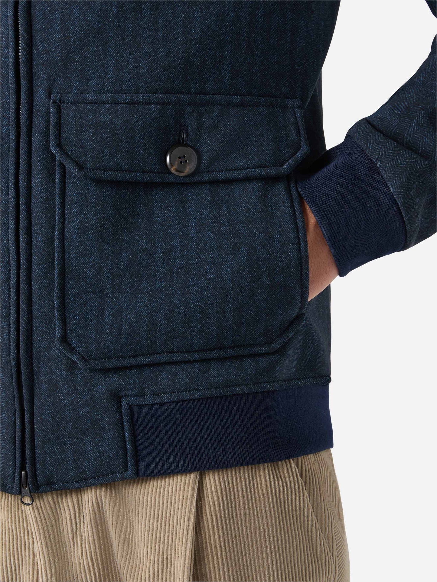 Giacca termica Byron con stampa spigata blu