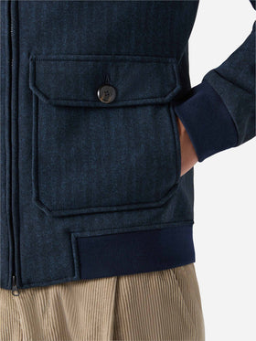 Giacca termica Byron con stampa spigata blu