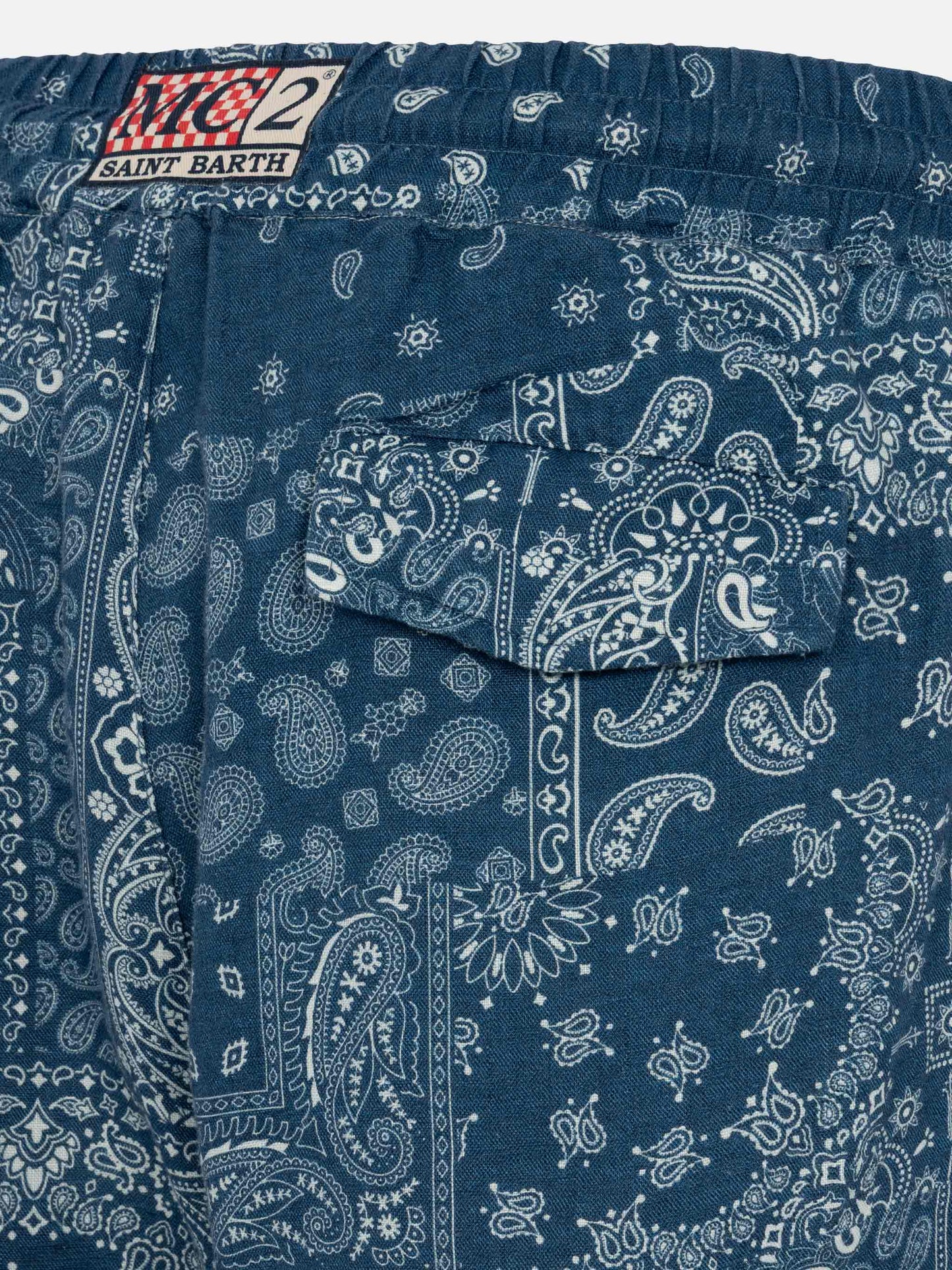 Linen pants Calais with bandanna print