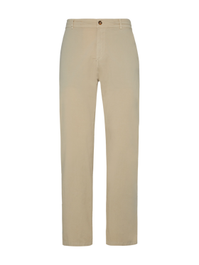 Pantaloni in cotone beige Calais con coulisse
