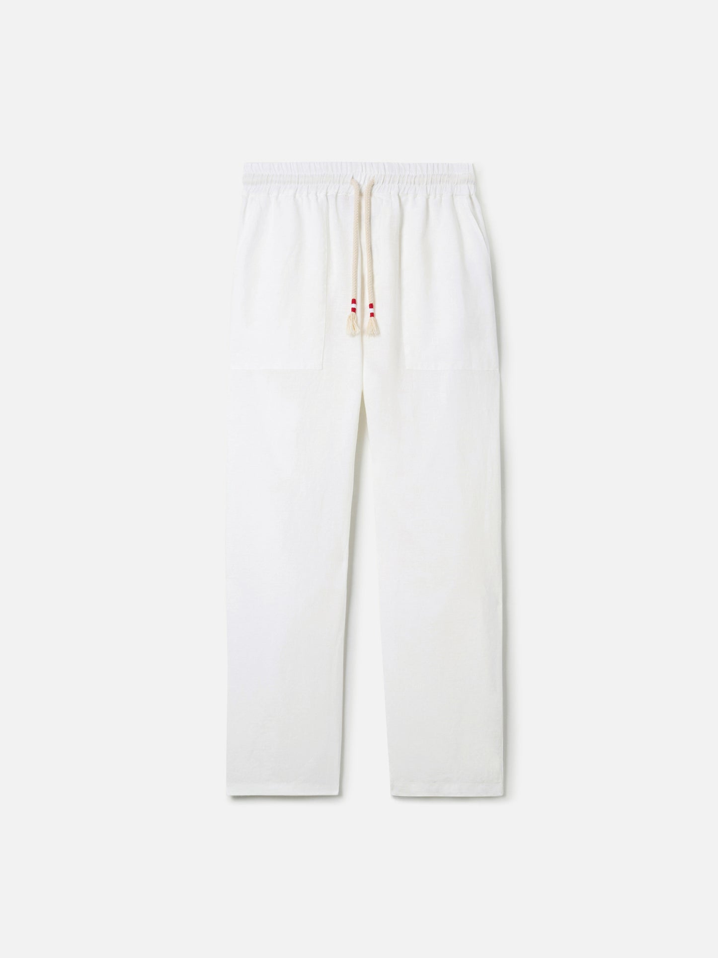 Pantaloni in lino bianchi Calais con coulisse