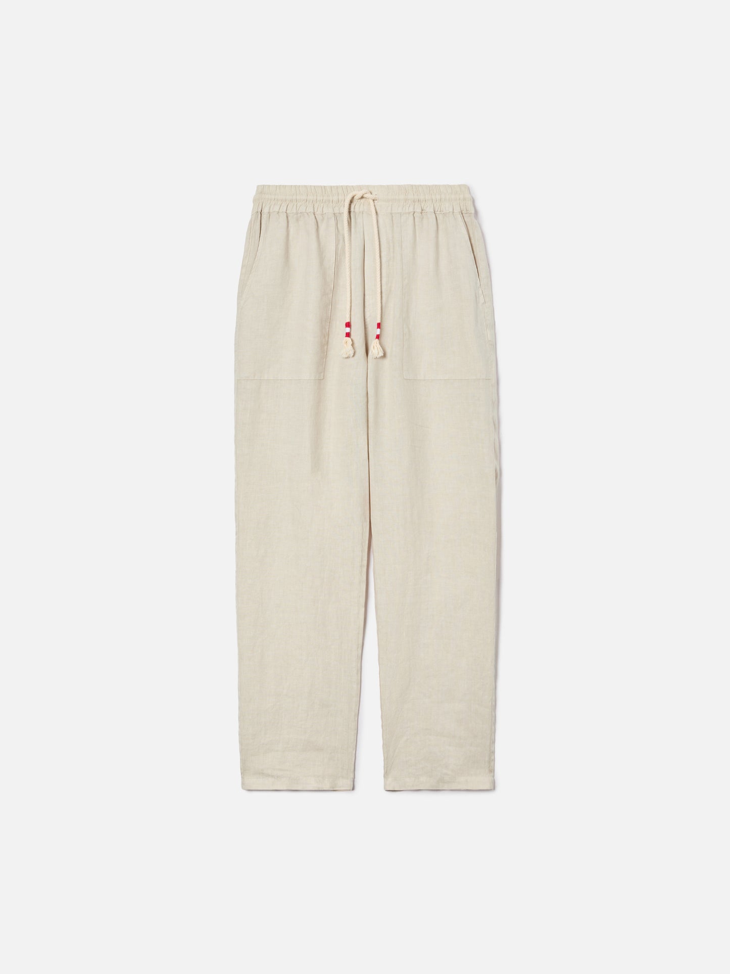 Light grey Calais long pants in pure linen