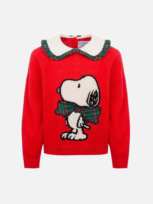 Roter Mädchenpullover Calia mit Snoopy-Patch | SNOOPY PEANUTS SPECIAL EDITION