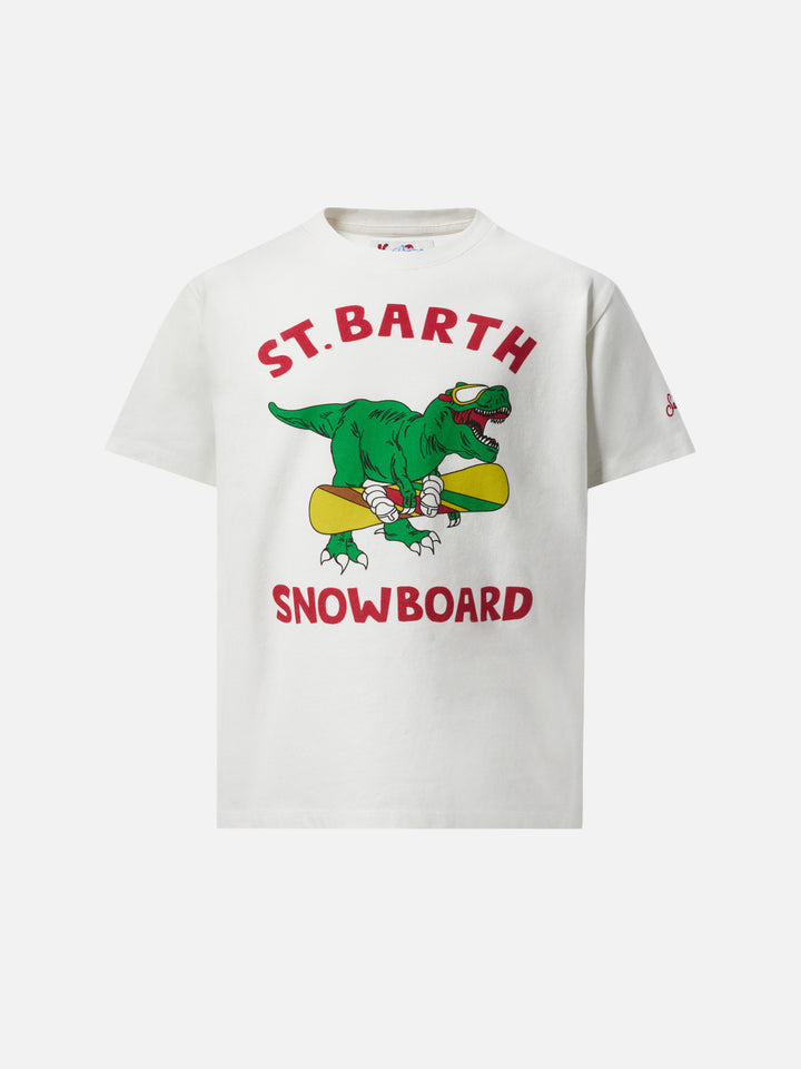Schweres Baumwoll-T-Shirt „Cameron“ mit Skater-Dinosaurier-Print