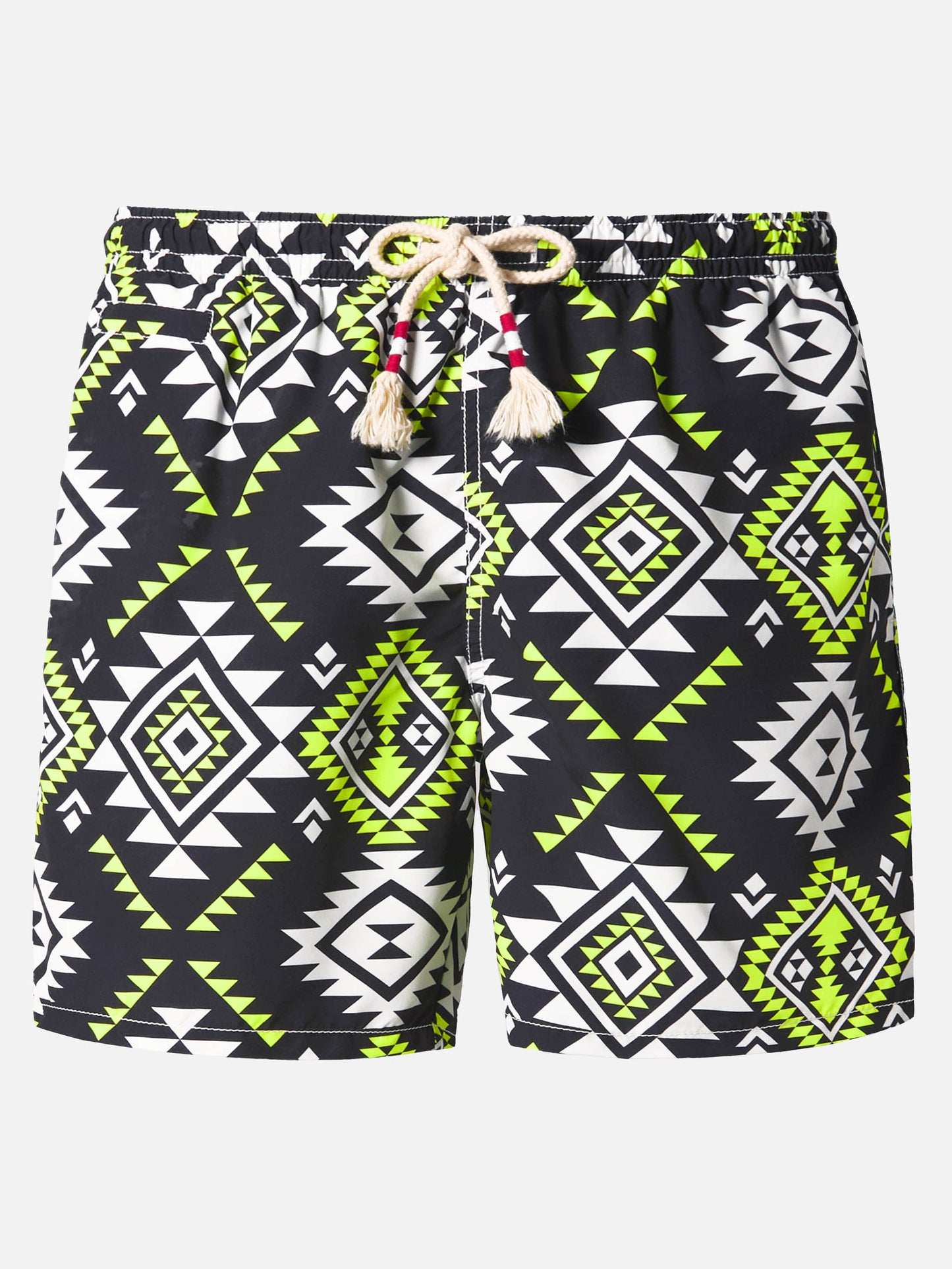 Mid-length swim-shorts Caprese with ethnic print