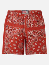 Man swim shorts with bandanna print