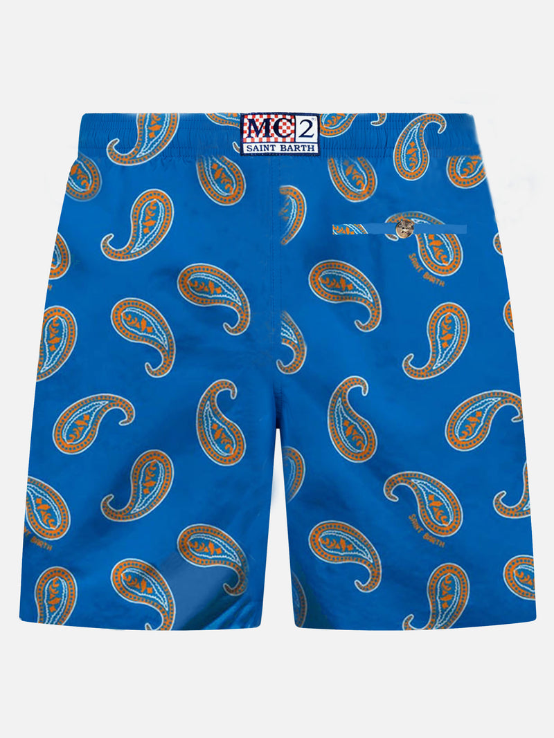 Man swim shorts with paisley print