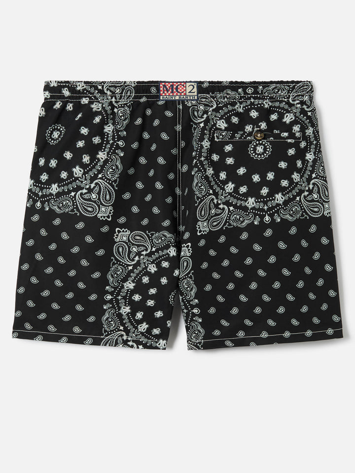Costume mare Caprese con stampa bandana nera