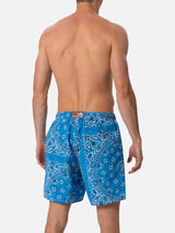 Man mid-length denim bandanna swim-shorts Caprese