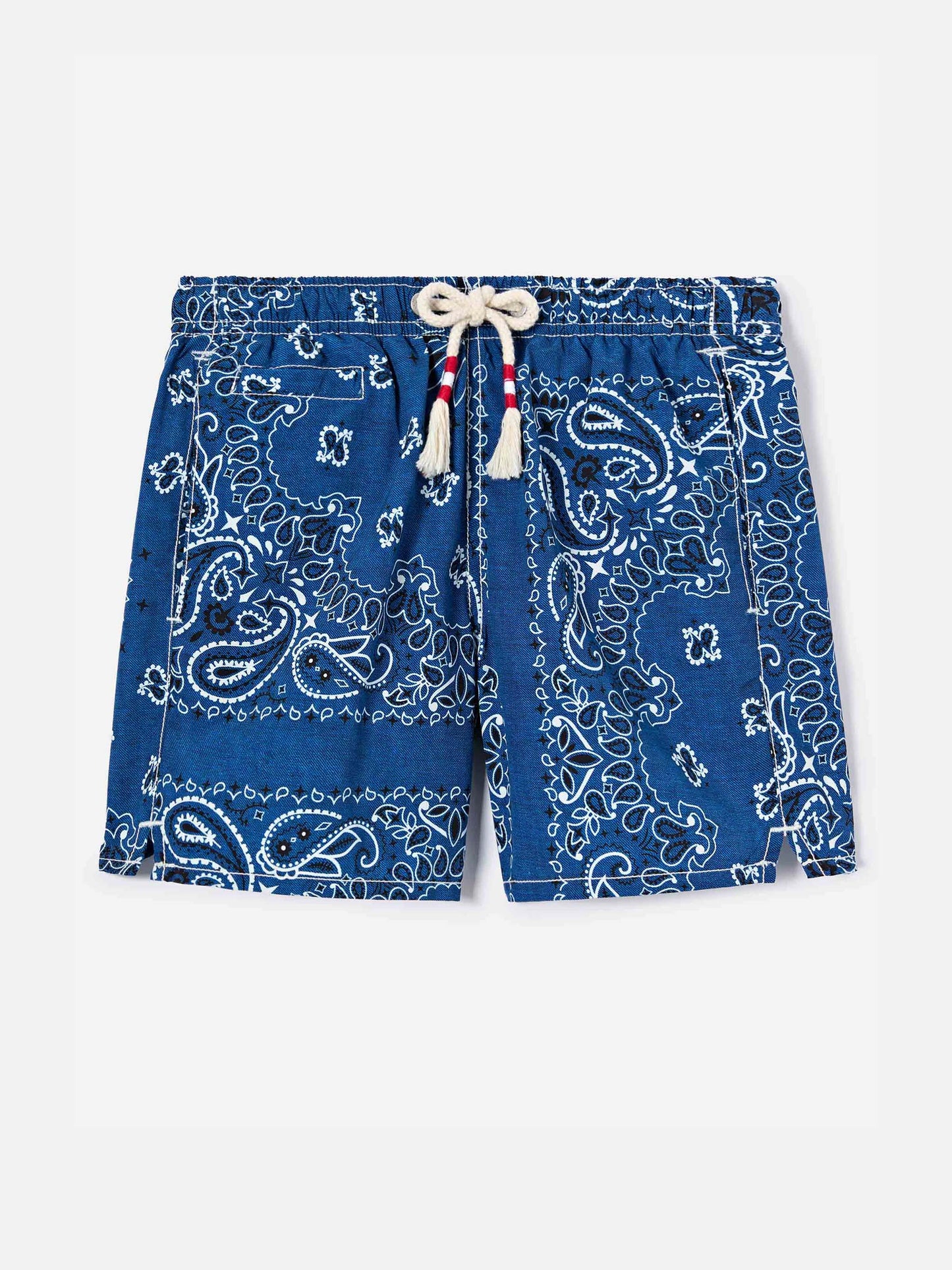 Caprese Jr swim shorts with blue navy bandana print