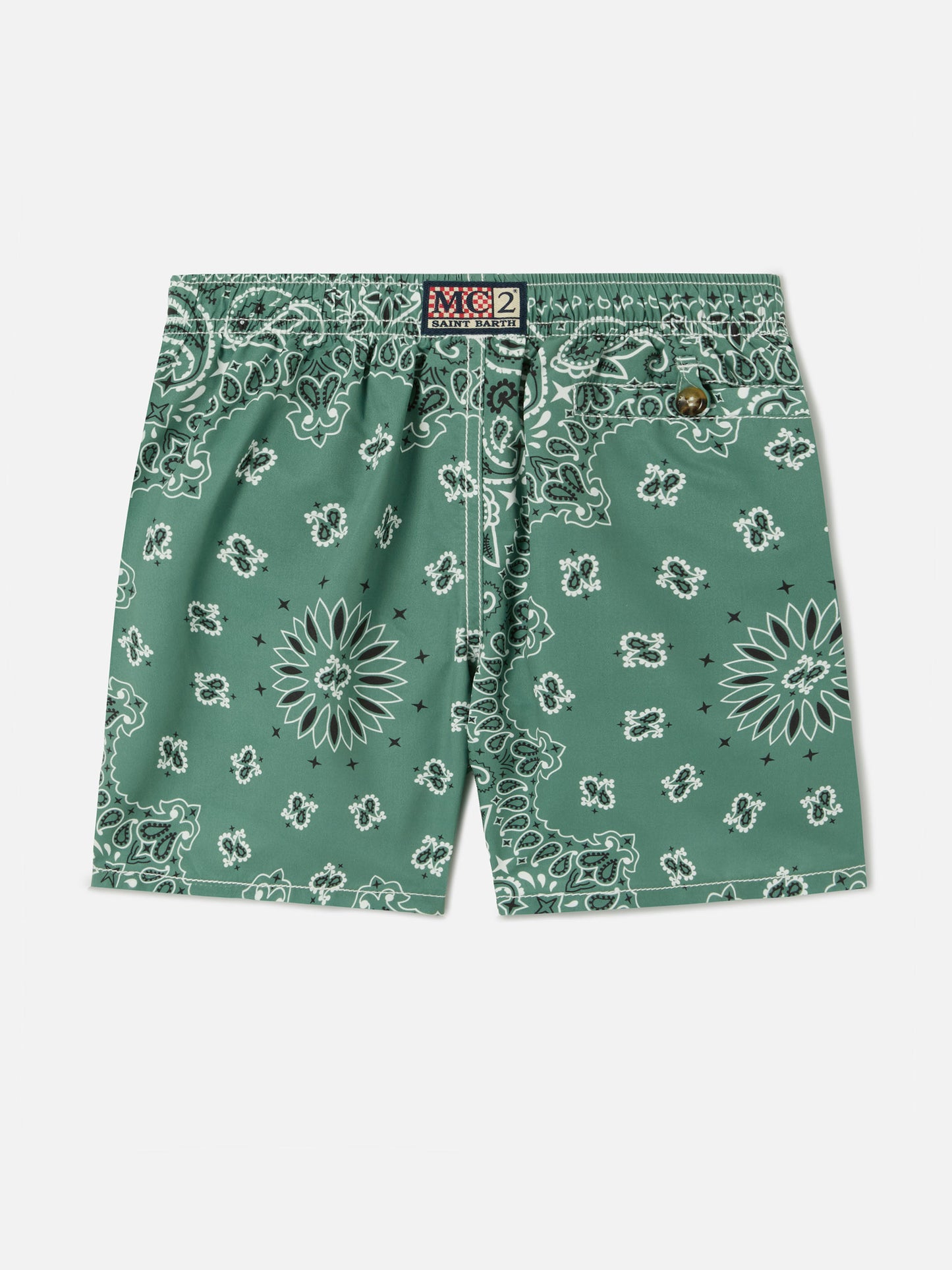 Costume Caprese Jr con stampa bandana verde militare