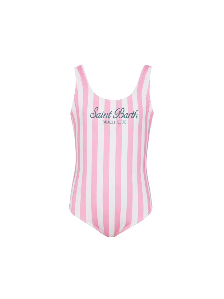 Cara one-piece swimsuit with pink striped print