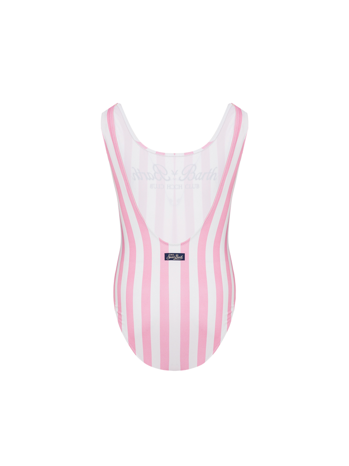 Cara one-piece swimsuit with pink striped print