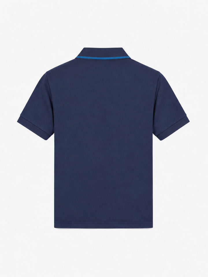 Polohemd aus blauem Baumwoll-Piqué für Jungen 