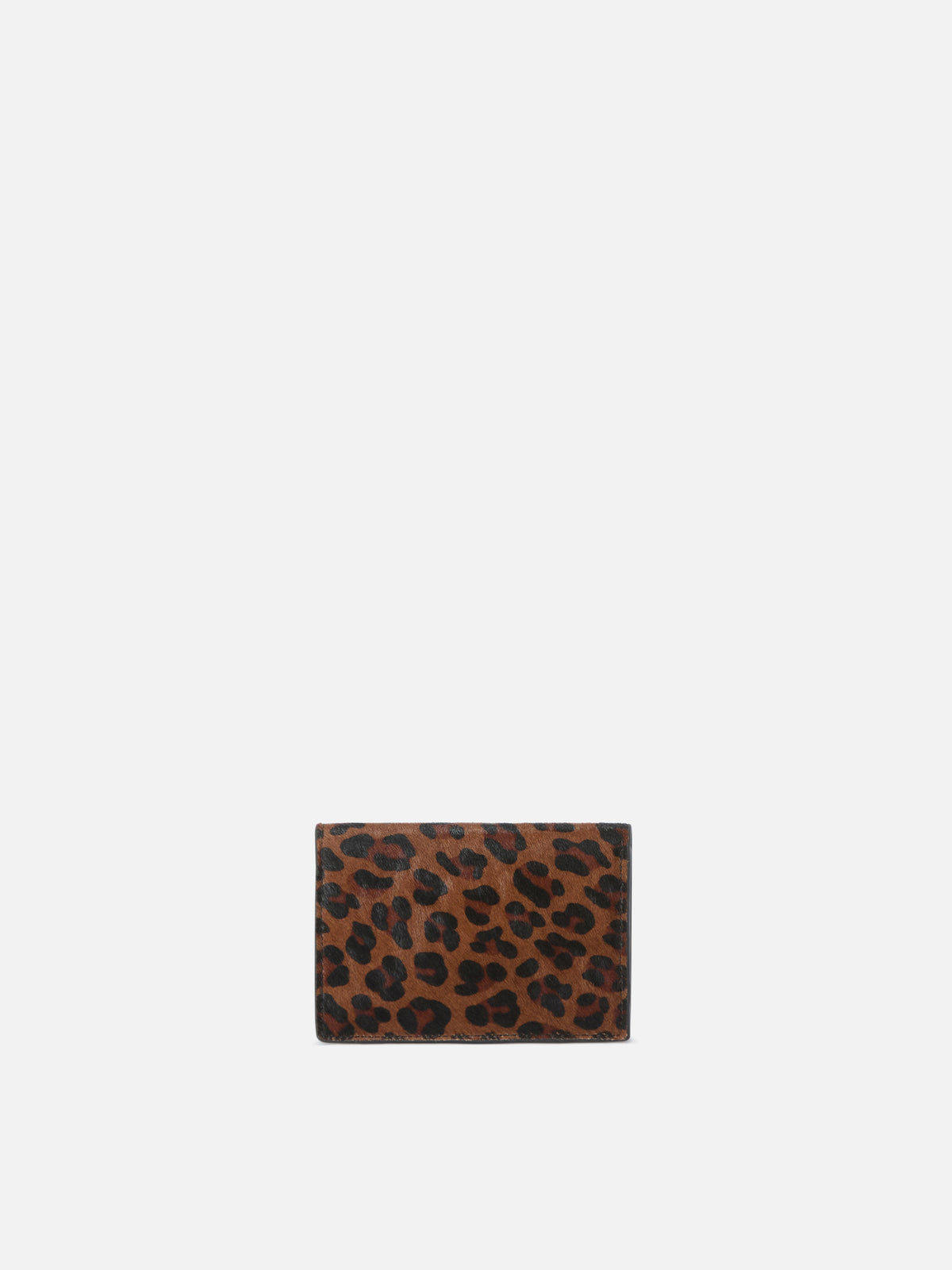 Portacarte in pelle con stampa leopardata