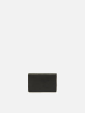 Portacarte nero in pelle con stampa logo