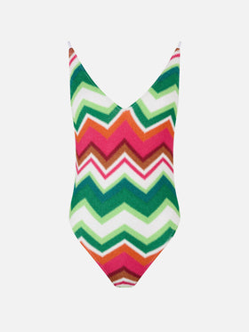 Knitted one piece swimsuit