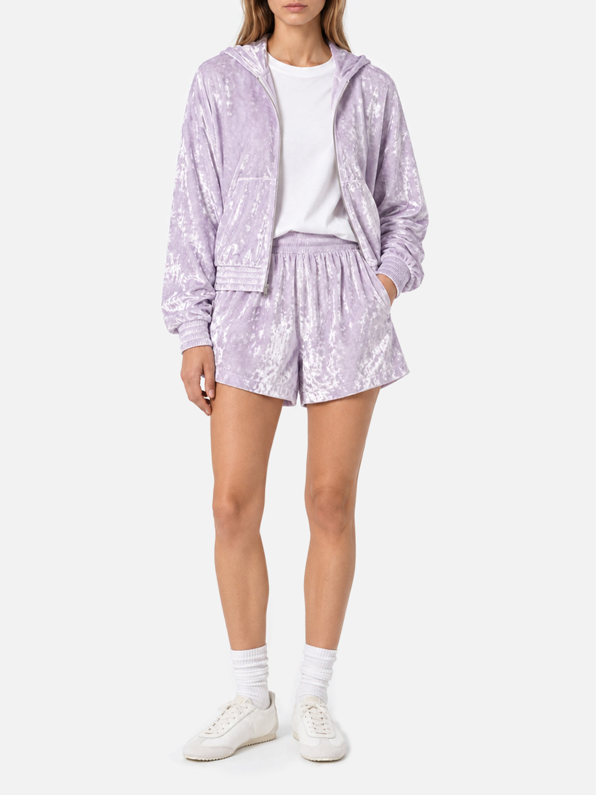 Short en chenille lilas Cate 
