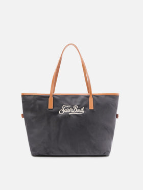 Borsa City nera regular in nylon