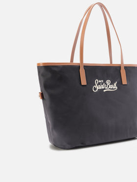 Borsa City nera regular in nylon