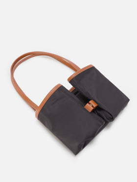Borsa City nera regular in nylon