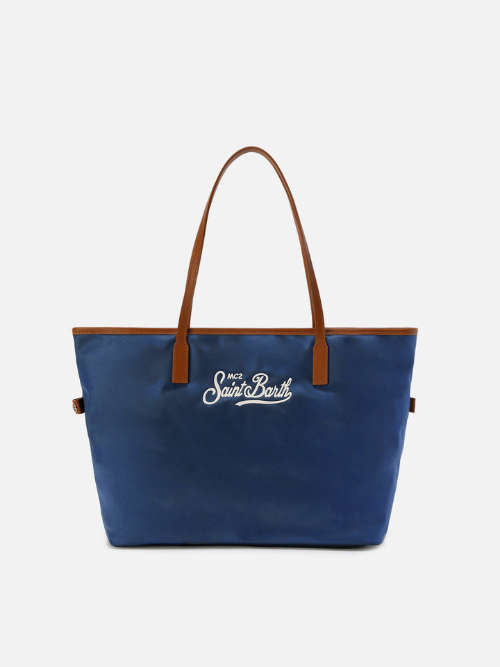 Borsa City blu navy large in nylon