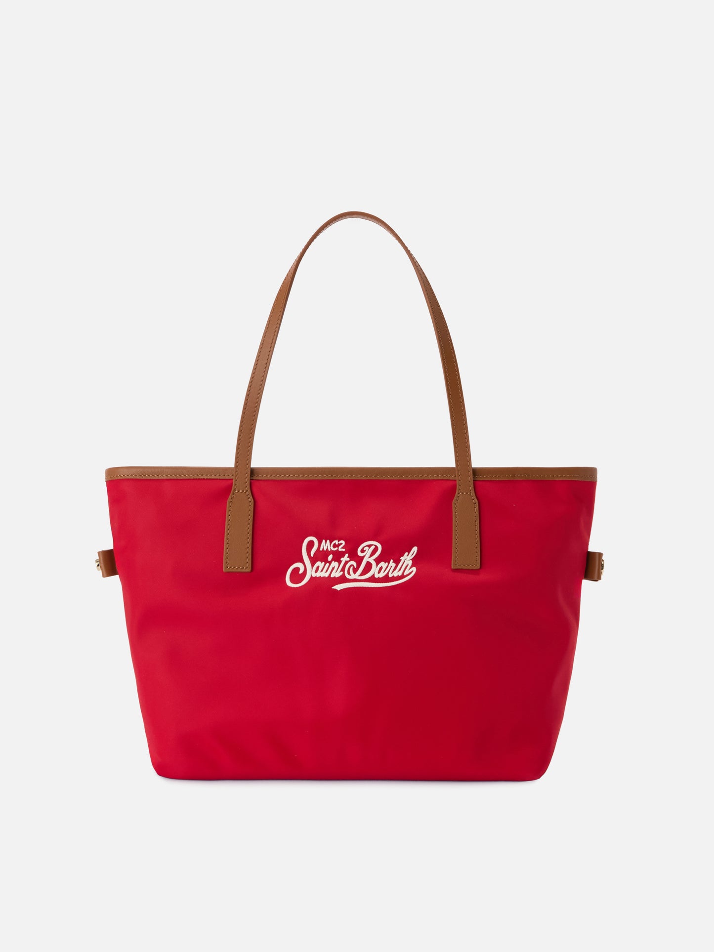 Borsa City medium in nylon rosso