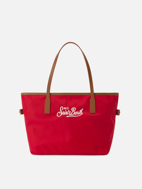 Borsa City medium in nylon rosso