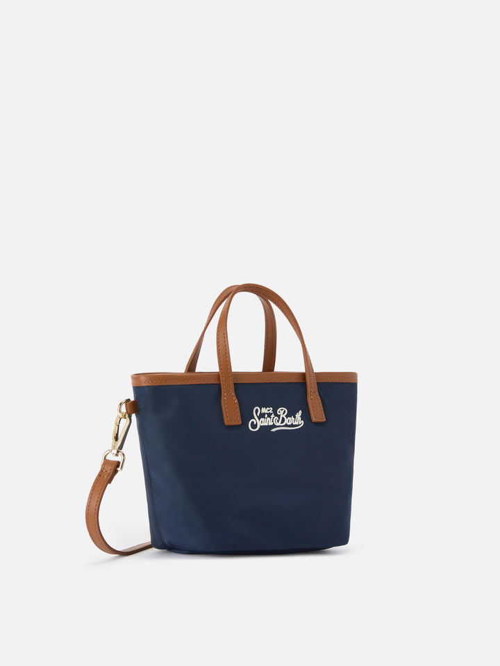 Borsa City mini in nylon blu navy