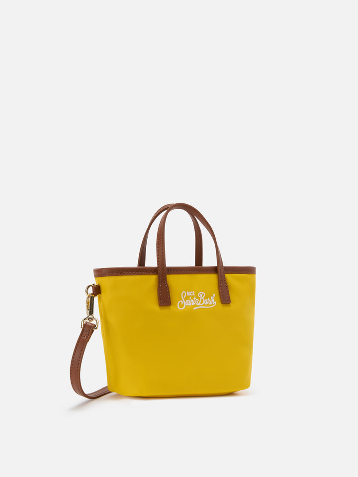 Borsa City mini in nylon giallo