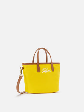 Borsa City mini in nylon giallo
