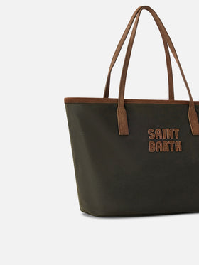 Sac Medium City ciré vert militaire avec broderie logo 