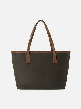 Sac Medium City ciré vert militaire avec broderie logo 