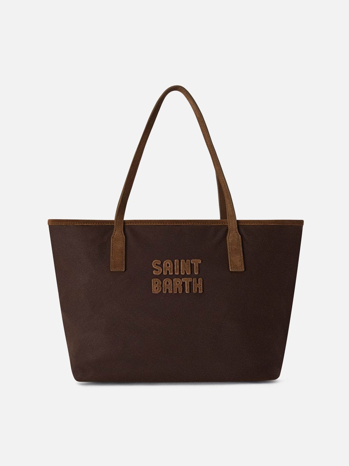 Brown Medium City waxed bag with logo embroidery